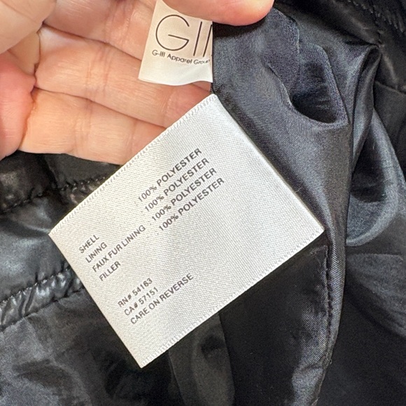 ♠️ Kenneth Cole New York Black Quilted teddy hooded Coat: - Picture 6 of 8